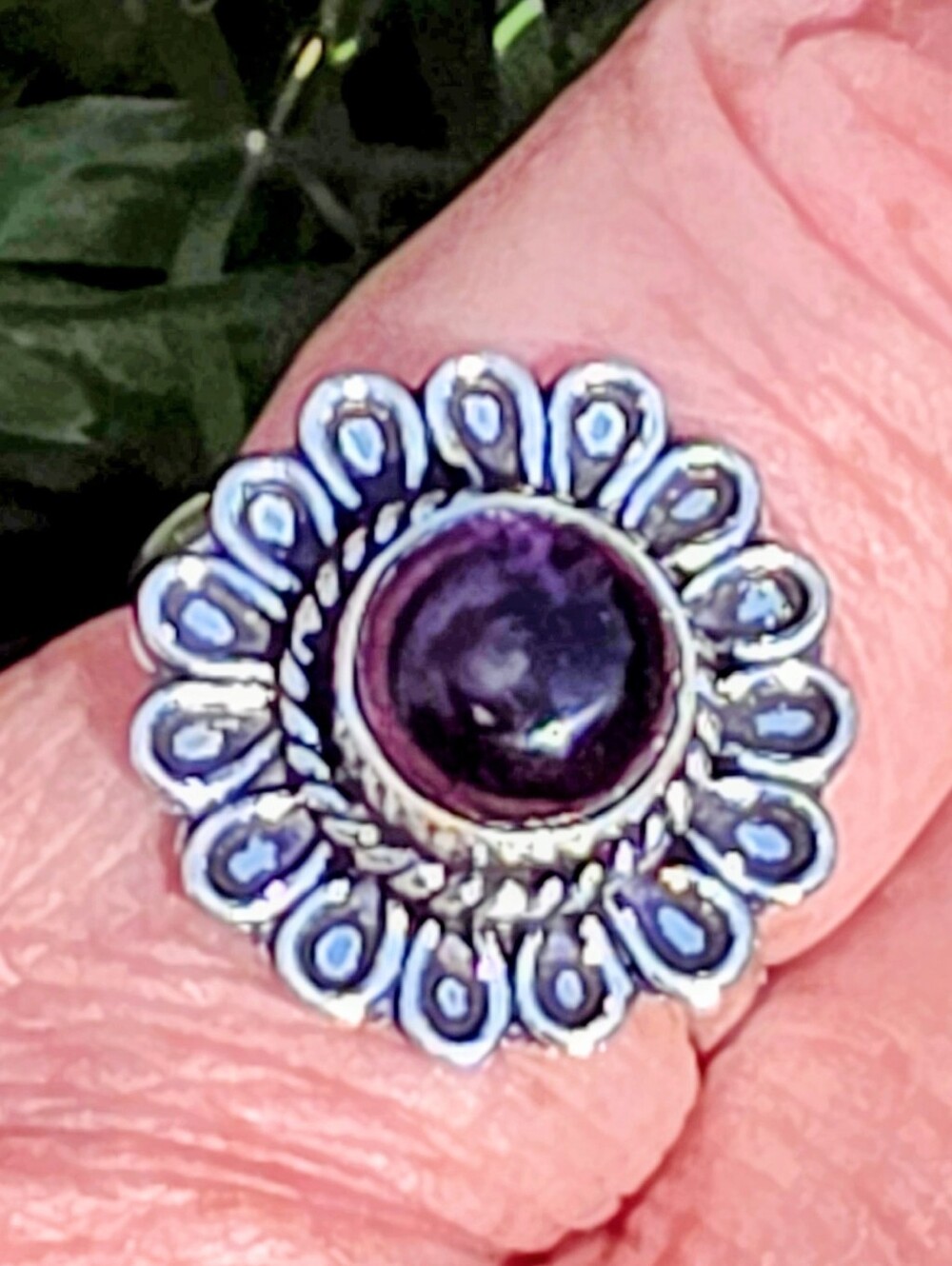 Amethyst Gemstone Ring in 925 Sterling Silver Flower Setting (7)